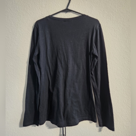 Demi Loon Rose Graphic Punk Slashed Cut-out Tattoo L/s Biker Top size small - Picture 5 of 5